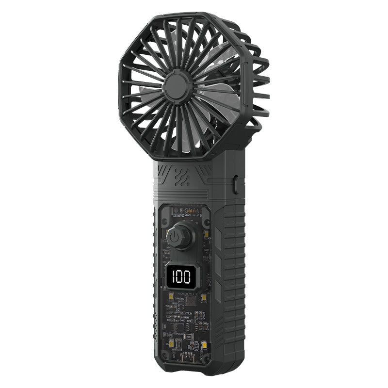 Rechargeable Turbo Fan with LED Light – High-Speed Portable Cooling