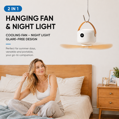 Portable Rechargeable Camping Fan with Remote Control & LED Light