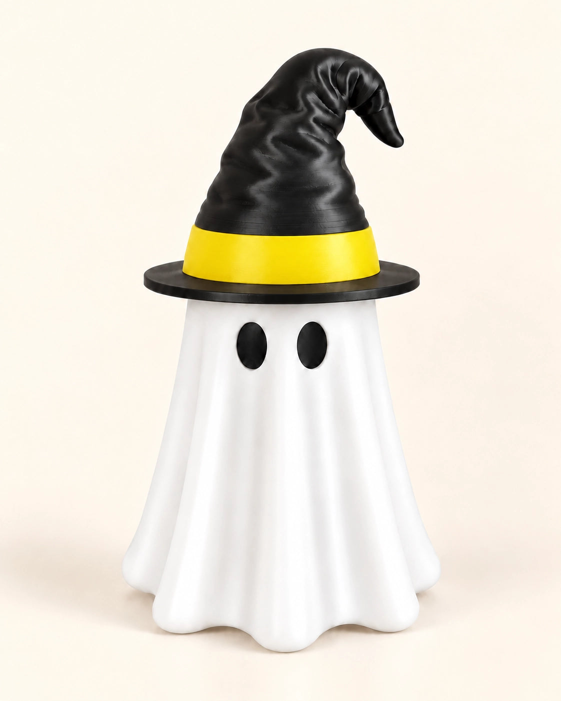 Halloween Ghost Can Holder with Witch Hat – 3D Printed Reusable Drink Sleeve with Straw Opening for 12 & 16 oz Cans