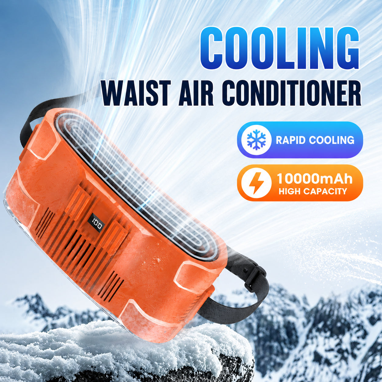 Portable Waist Fan with Cooling Plate – Rechargeable Personal Air Conditioner