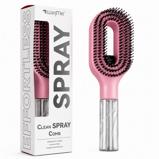 2-in-1 Misting Hair Brush – Detangling Spray Brush for Wet & Dry Hair