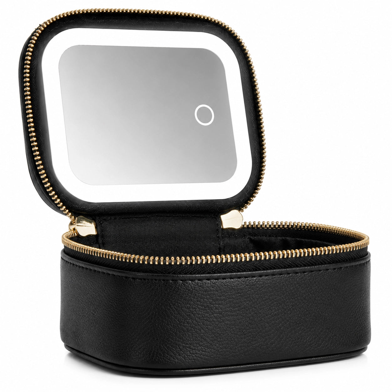 Travel Makeup Bag with LED Mirror – 3 Light Modes Portable Cosmetic Organizer