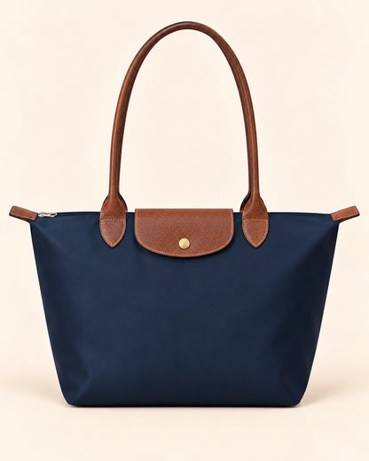 Tote Bag for Women Nylon Top-Handle Purse, Large Capacity Shoulder Hobo Handbag with Zipper, Water-Resistant, Leisure Foldable Weekend