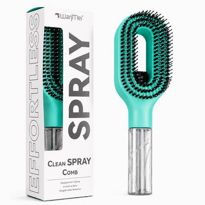 2-in-1 Misting Hair Brush – Detangling Spray Brush for Wet & Dry Hair