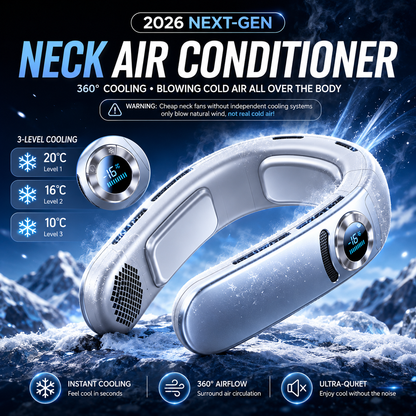 Portable Neck Fan with Semiconductor Cooling – Neck Air Conditioner with 3 Cooling Plates