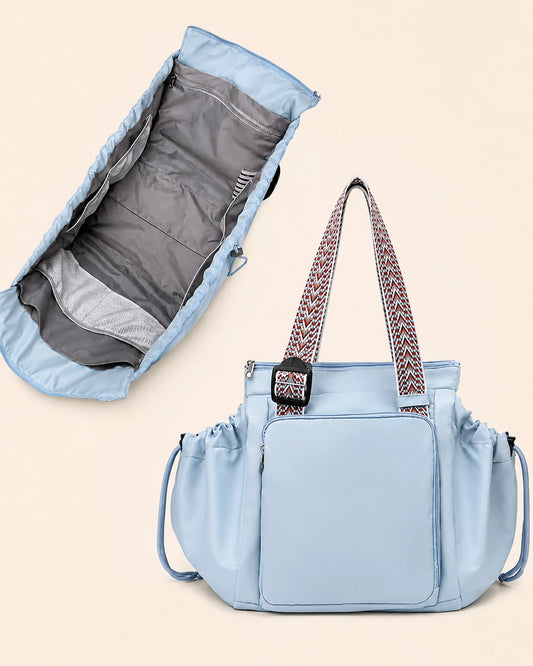 Multifunctional 15-Pocket Travel Organizer Bag for Women – Convertible Tote & Backpack for Gym, Travel & Everyday