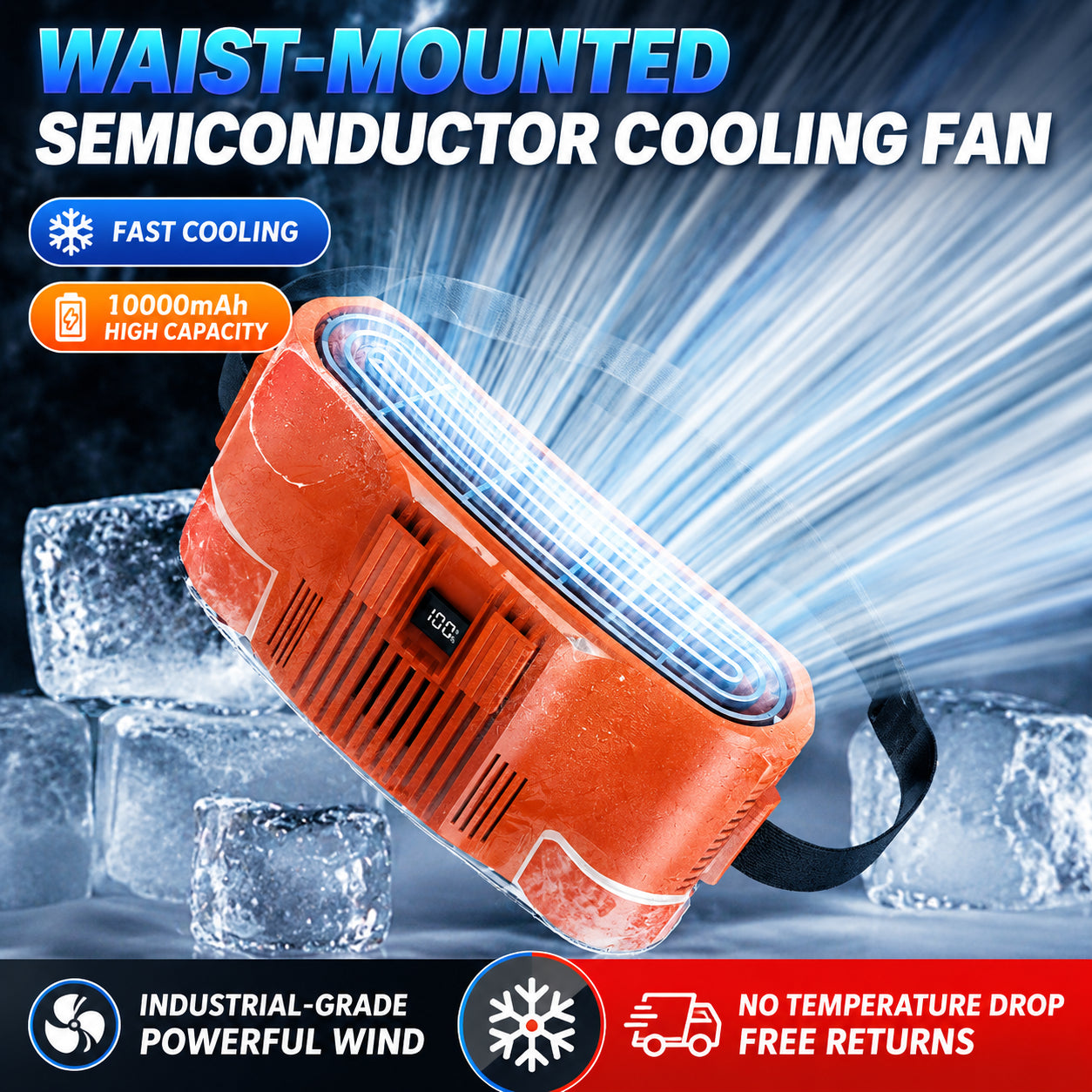 Portable Waist Fan with Cooling Plate – Rechargeable Personal Air Conditioner