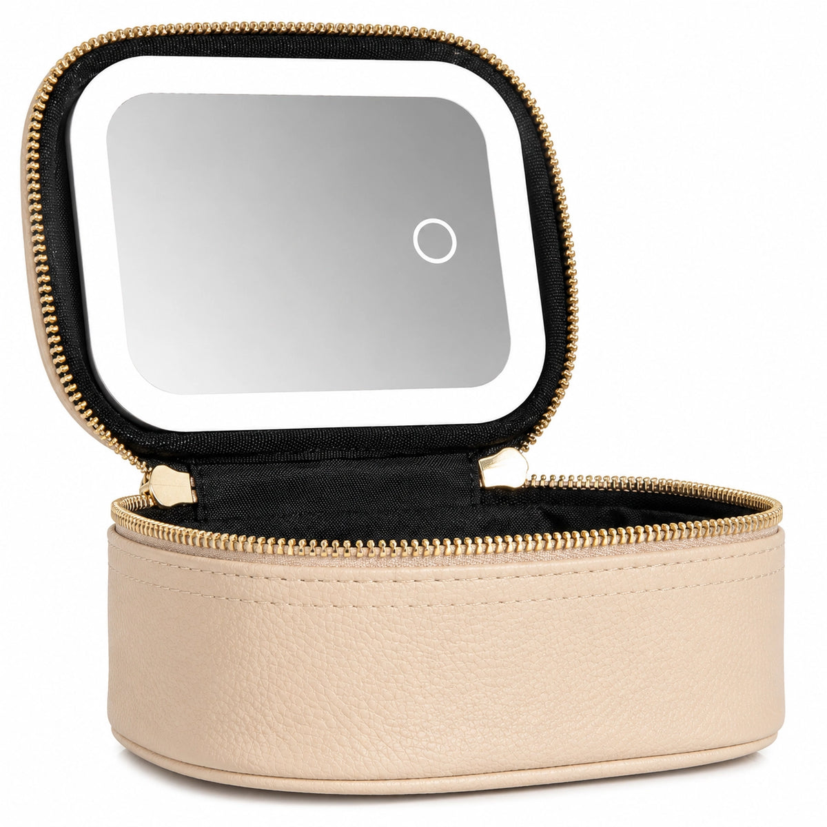 Travel Makeup Bag with LED Mirror – 3 Light Modes Portable Cosmetic Organizer