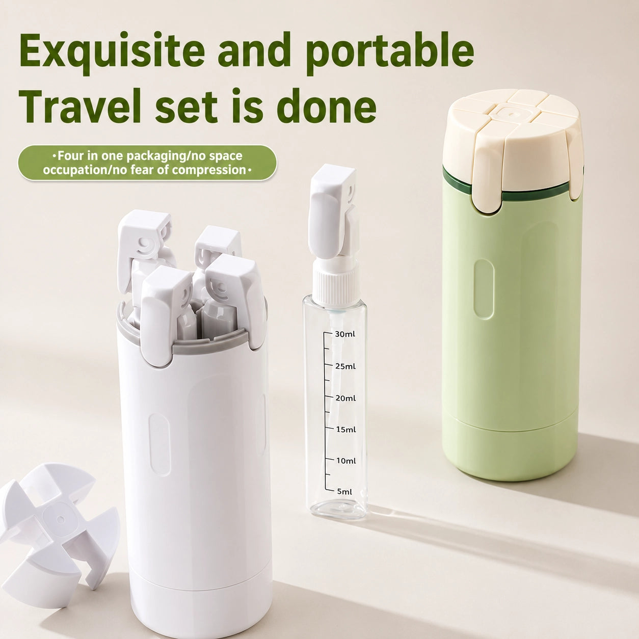 4-in-1 Leakproof Travel Bottle Set – TSA Approved Toiletry Kit