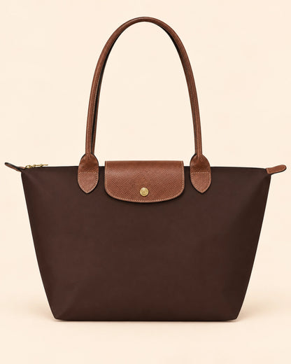 Tote Bag for Women Nylon Top-Handle Purse, Large Capacity Shoulder Hobo Handbag with Zipper, Water-Resistant, Leisure Foldable Weekend