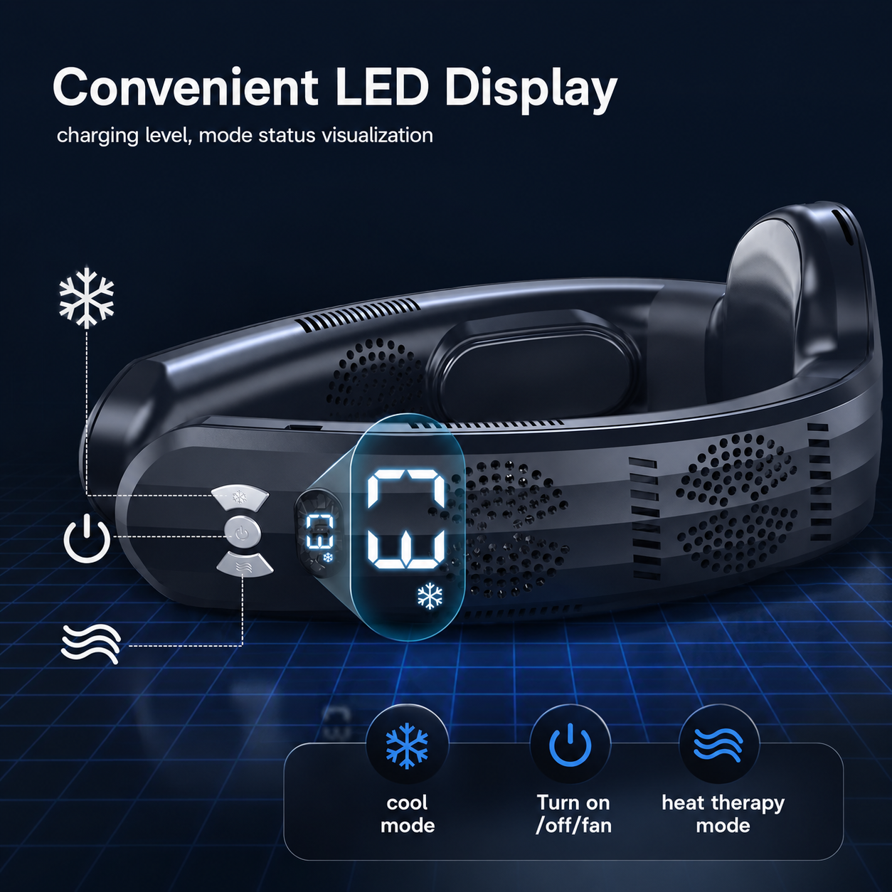 Neck Fan with Cooling Plate – Rechargeable Neck Air Conditioner for Instant Cooling