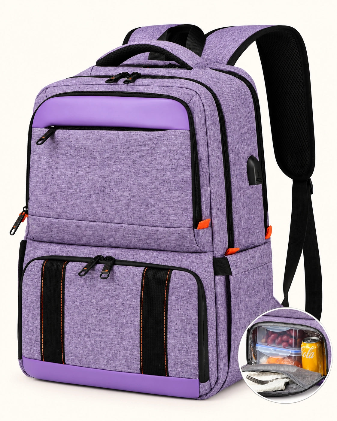 Insulated Lunch Backpack – 15.6"/17.3" Laptop Bag with Cooler Compartment for Office, Travel, Picnics & Everyday Use
