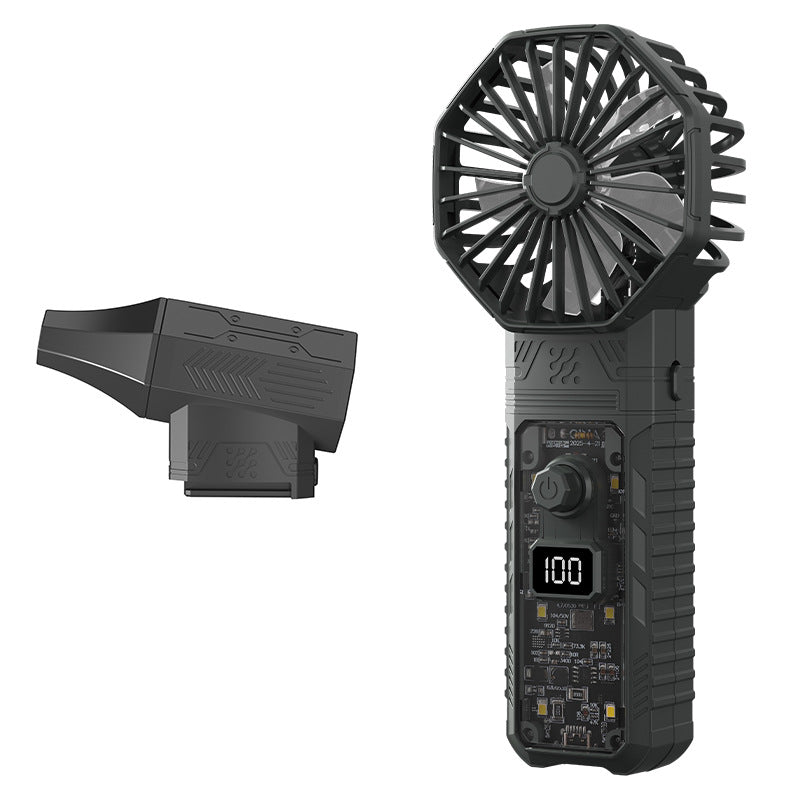 Rechargeable Turbo Fan with LED Light – High-Speed Portable Cooling
