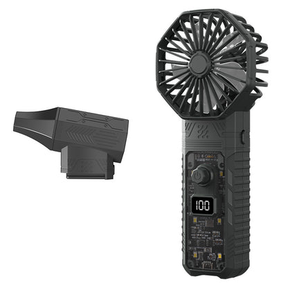 Rechargeable Turbo Fan with LED Light – High-Speed Portable Cooling