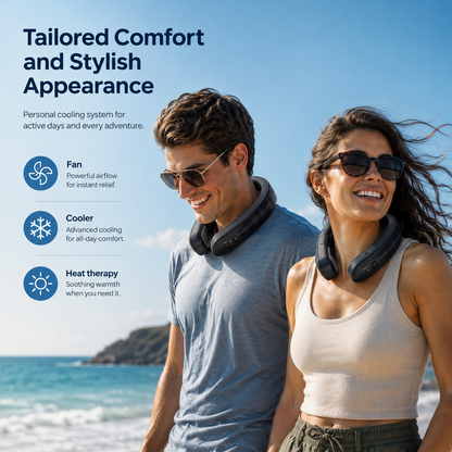 Neck Fan with Cooling Plate – Rechargeable Neck Air Conditioner for Instant Cooling