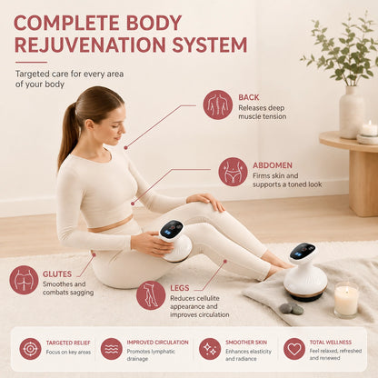 Electric Cellulite Massager with Heat & 9 Suction Levels for Body Contouring