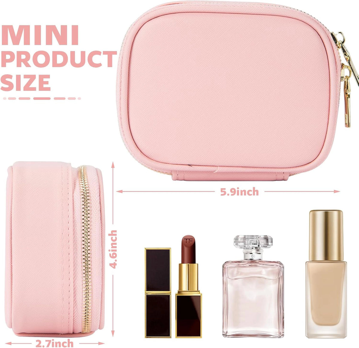 Travel Makeup Bag with LED Mirror – 3 Light Modes Portable Cosmetic Organizer