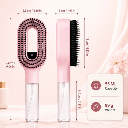 2-in-1 Misting Hair Brush – Detangling Spray Brush for Wet & Dry Hair