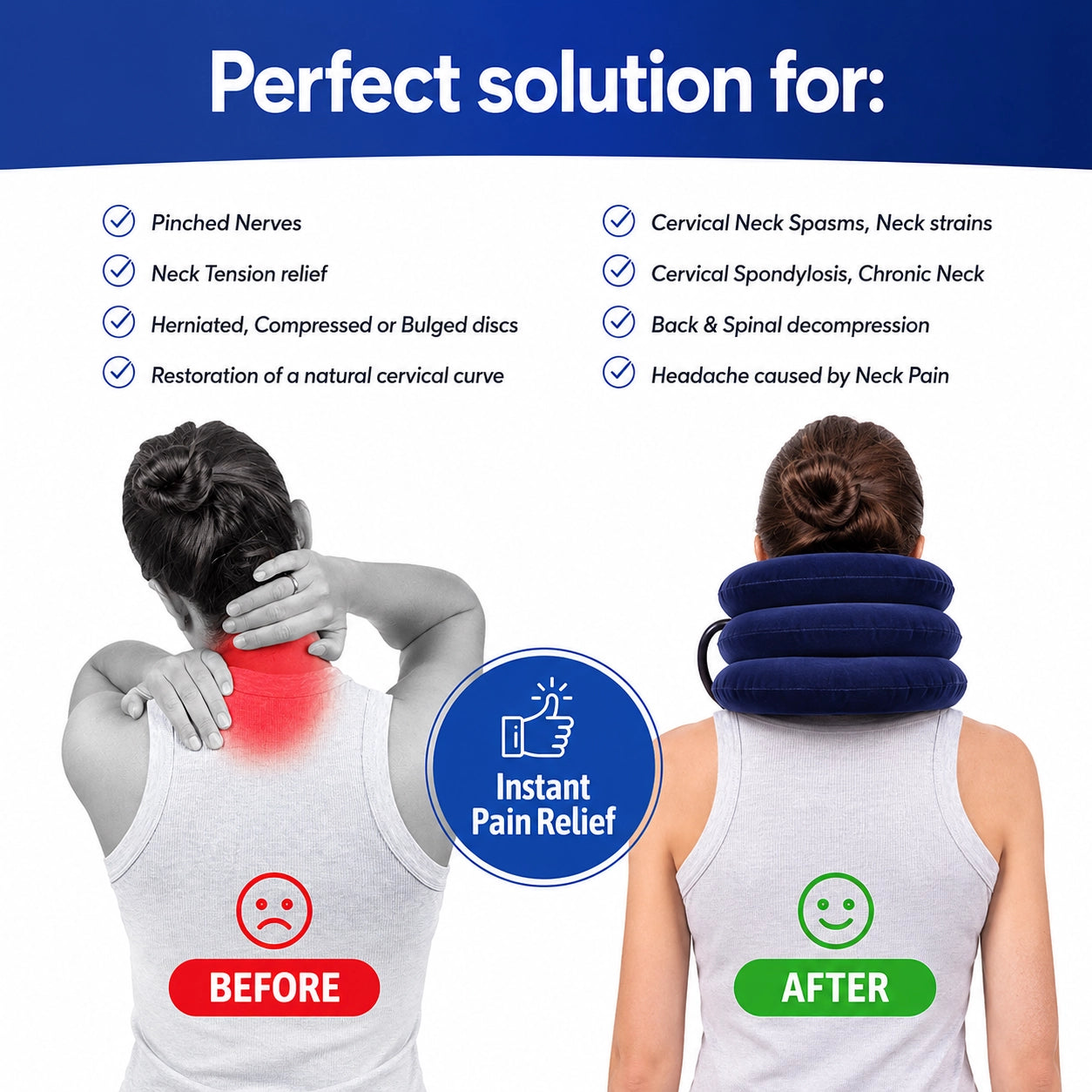 Inflatable Cervical Neck Traction Device – Adjustable Neck Stretcher & Support