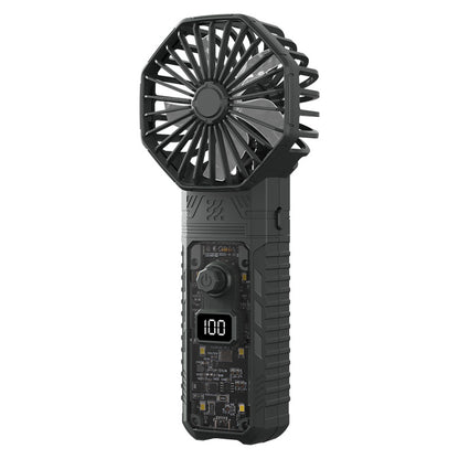 Rechargeable Turbo Fan with LED Light – High-Speed Portable Cooling