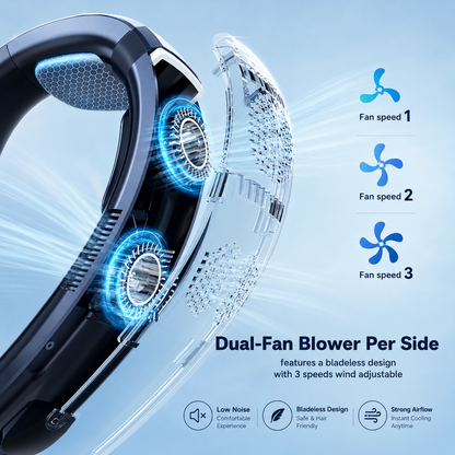 Neck Fan with Cooling Plate – Rechargeable Neck Air Conditioner for Instant Cooling