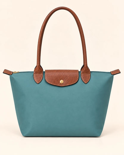 Tote Bag for Women Nylon Top-Handle Purse, Large Capacity Shoulder Hobo Handbag with Zipper, Water-Resistant, Leisure Foldable Weekend