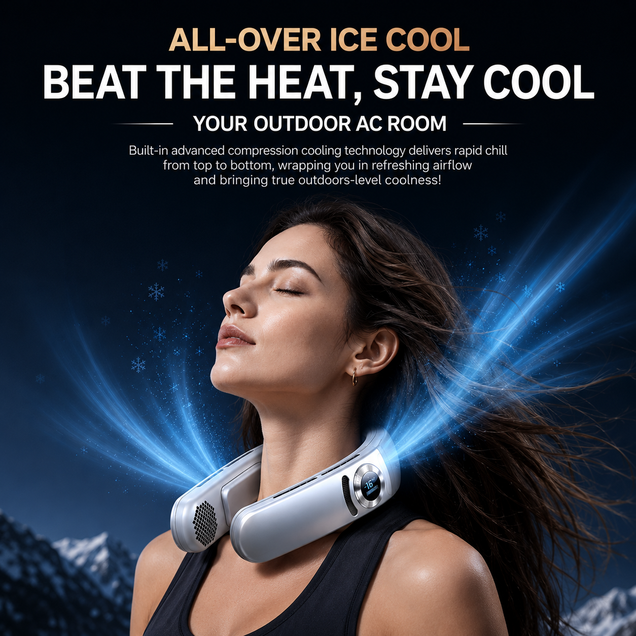 Portable Neck Fan with Semiconductor Cooling – Neck Air Conditioner with 3 Cooling Plates