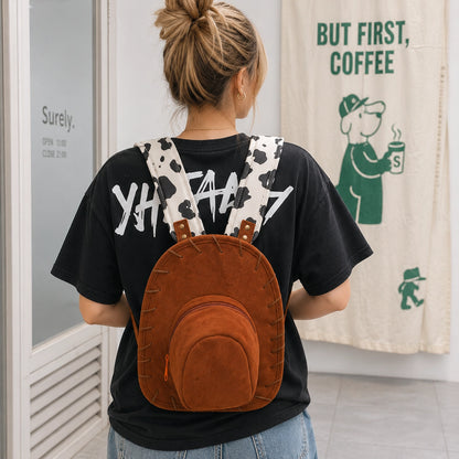 Cowboy Hat Backpack – Adjustable Shoulder Bag for Travel, School & Everyday Use
