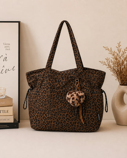 Leopard Print Large Tote Bag for Women – Soft Oversized Shoulder Bag for Work, Shopping, Travel & Everyday