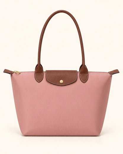 Tote Bag for Women Nylon Top-Handle Purse, Large Capacity Shoulder Hobo Handbag with Zipper, Water-Resistant, Leisure Foldable Weekend
