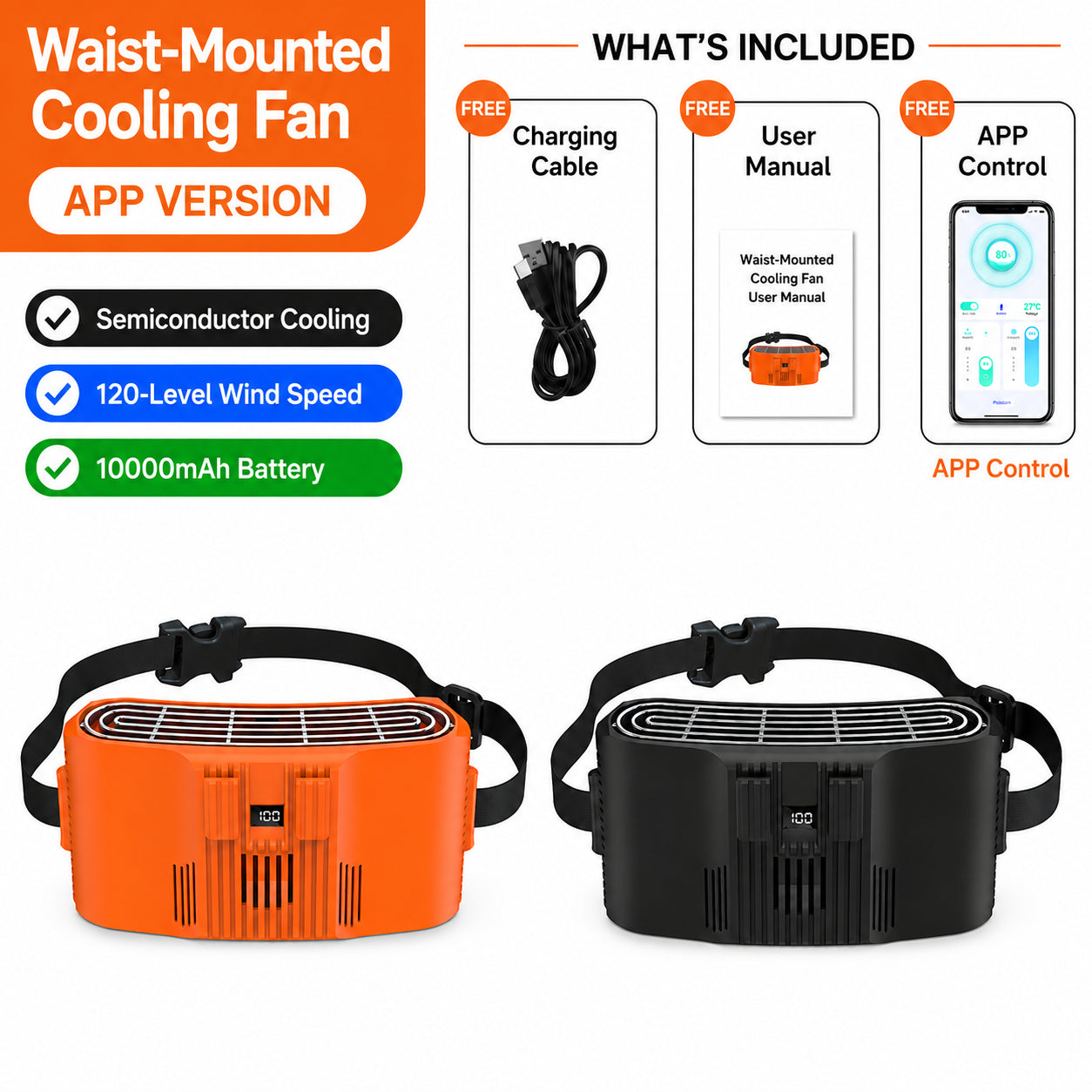 Portable Waist Fan with Cooling Plate – Rechargeable Personal Air Conditioner