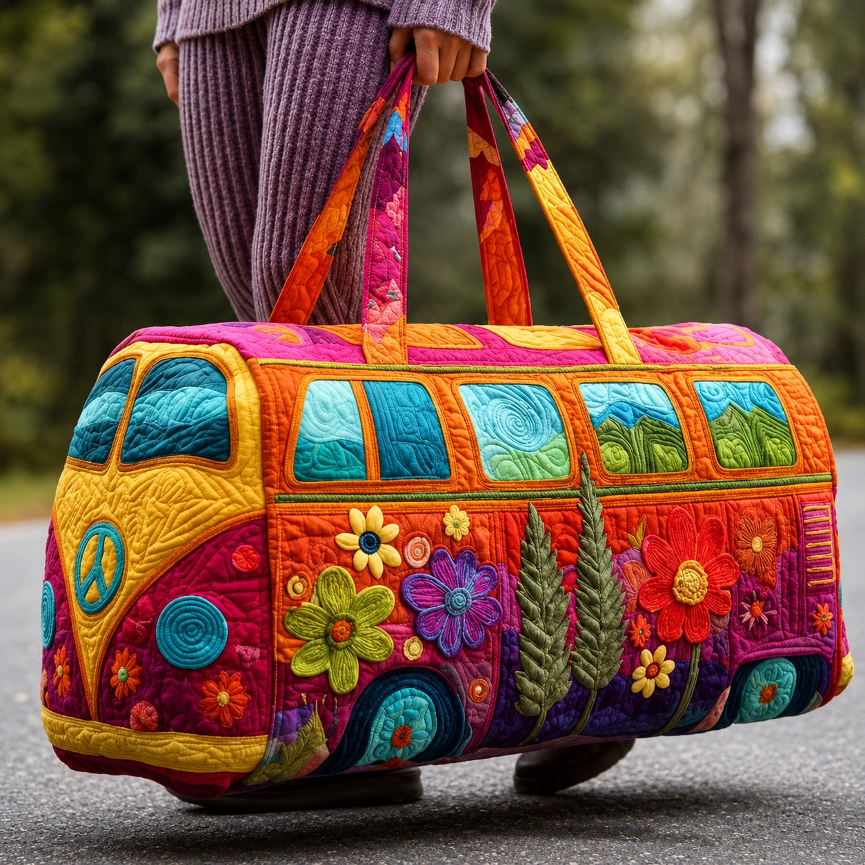 Quilted Weekender Duffle Bag – Large Capacity Travel & Gym Tote