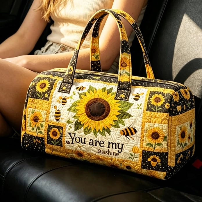 Quilted Weekender Duffle Bag – Large Capacity Travel & Gym Tote