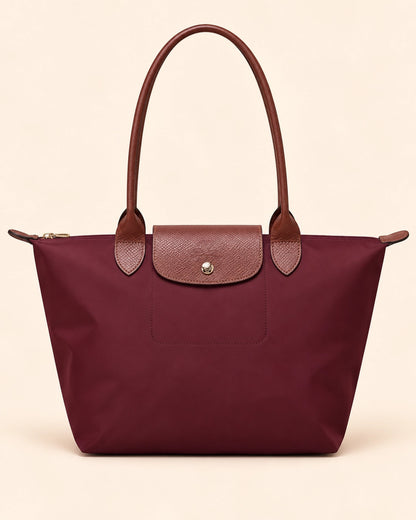 Tote Bag for Women Nylon Top-Handle Purse, Large Capacity Shoulder Hobo Handbag with Zipper, Water-Resistant, Leisure Foldable Weekend