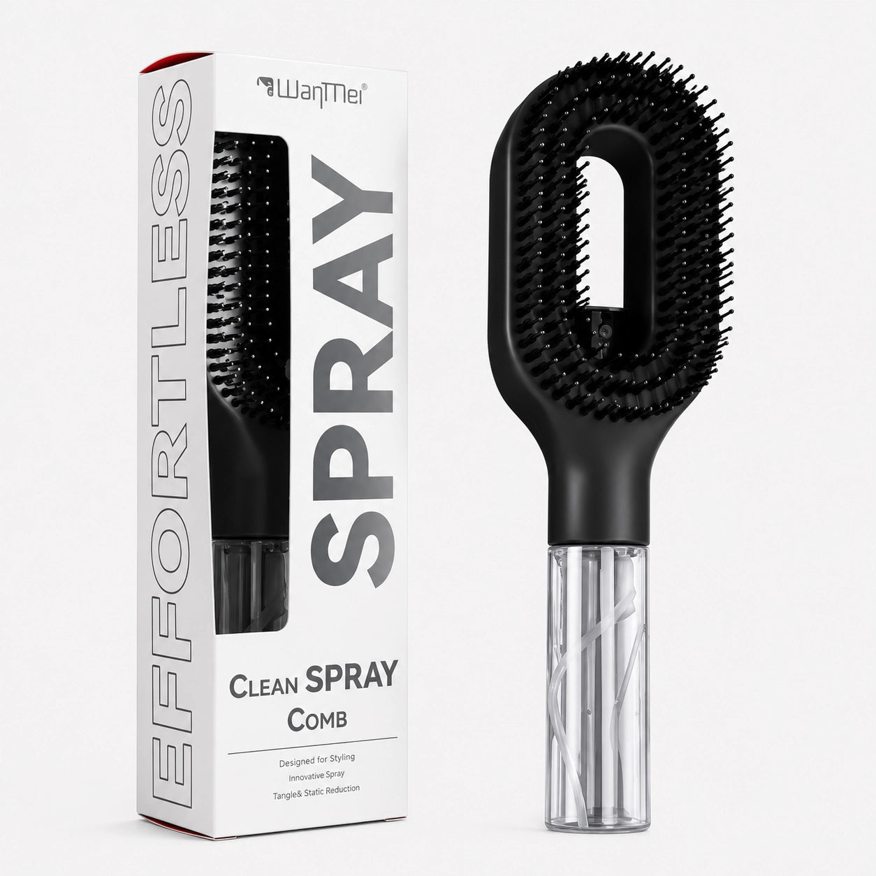 2-in-1 Misting Hair Brush – Detangling Spray Brush for Wet & Dry Hair