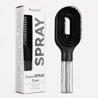 2-in-1 Misting Hair Brush – Detangling Spray Brush for Wet & Dry Hair