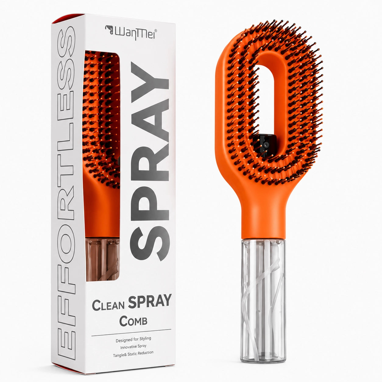 2-in-1 Misting Hair Brush – Detangling Spray Brush for Wet & Dry Hair