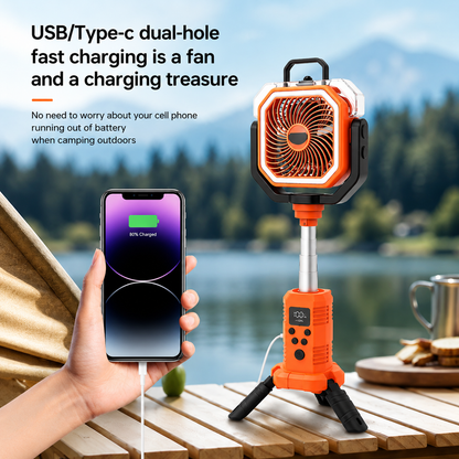 30000mAh Rechargeable Camping Fan & LED Light for Outdoor Adventures
