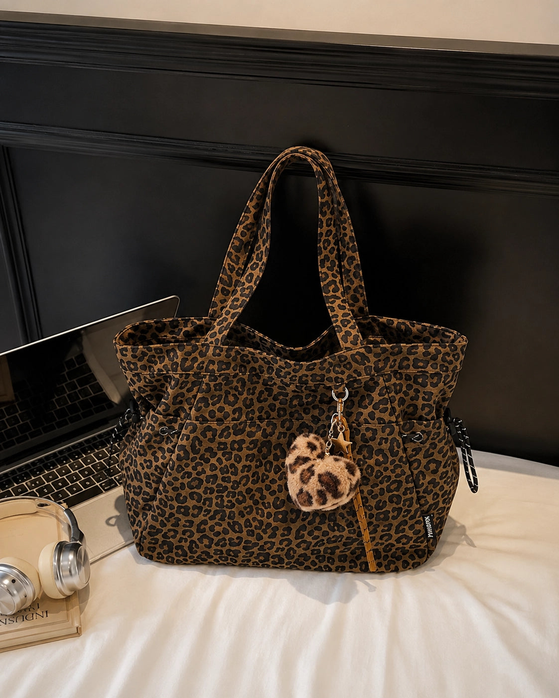 Leopard Print Large Tote Bag for Women – Soft Oversized Shoulder Bag for Work, Shopping, Travel & Everyday
