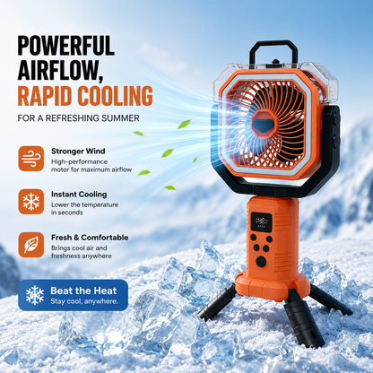 30000mAh Rechargeable Camping Fan & LED Light for Outdoor Adventures