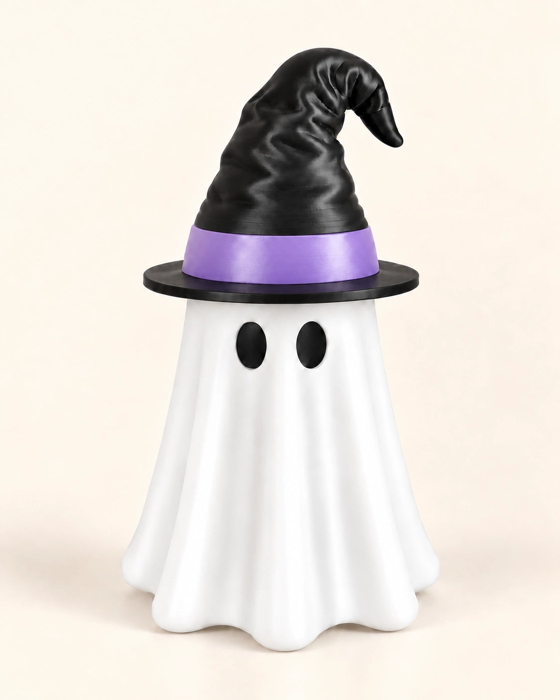 Halloween Ghost Can Holder with Witch Hat – 3D Printed Reusable Drink Sleeve with Straw Opening for 12 & 16 oz Cans