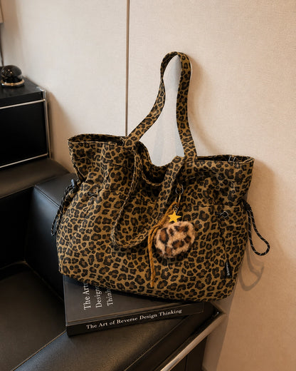 Leopard Print Large Tote Bag for Women – Soft Oversized Shoulder Bag for Work, Shopping, Travel & Everyday