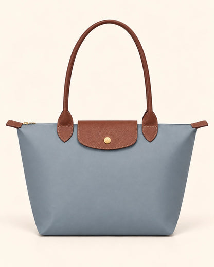 Tote Bag for Women Nylon Top-Handle Purse, Large Capacity Shoulder Hobo Handbag with Zipper, Water-Resistant, Leisure Foldable Weekend
