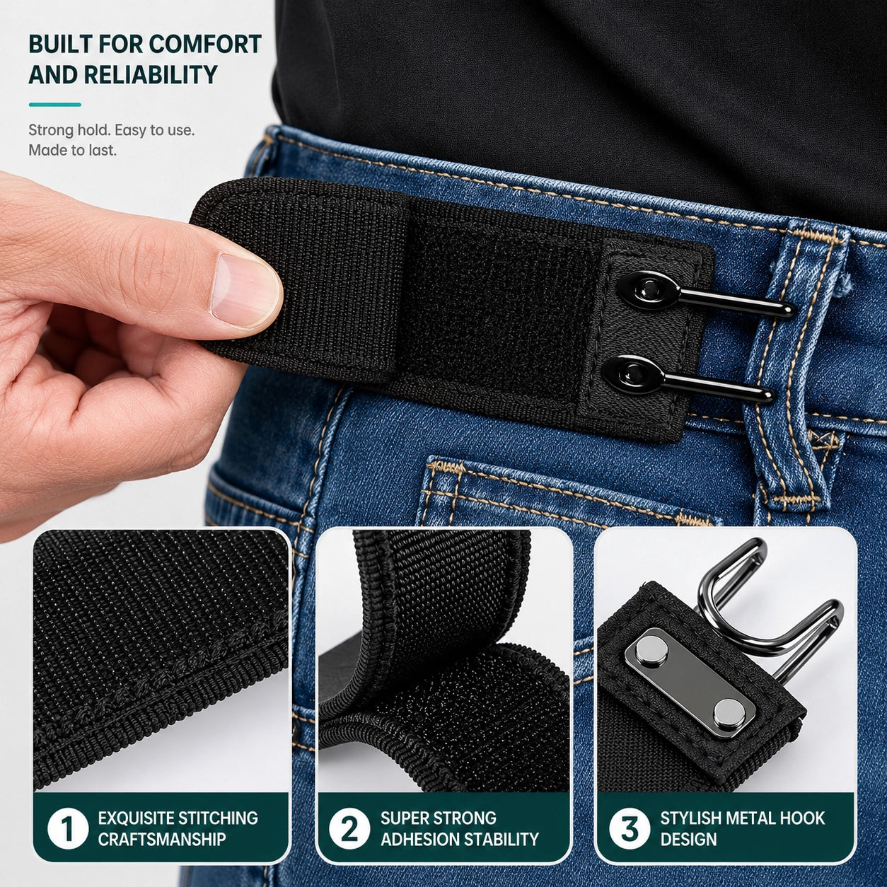 No-Buckle Stretch Belt – Adjustable Comfort Waist Belt