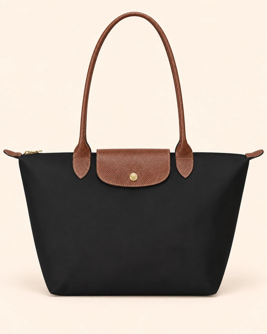 Tote Bag for Women Nylon Top-Handle Purse, Large Capacity Shoulder Hobo Handbag with Zipper, Water-Resistant, Leisure Foldable Weekend