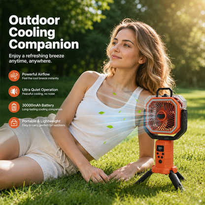 30000mAh Rechargeable Camping Fan & LED Light for Outdoor Adventures