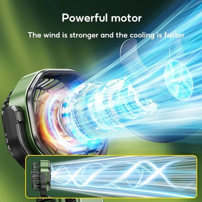 Solar Rechargeable Fan & Camp Light with Auto Oscillation